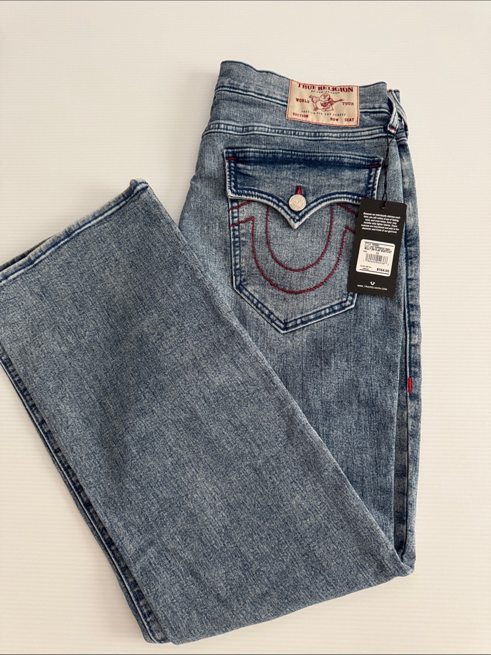 True Religion Light Wash Blue Straight Leg Jeans